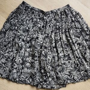 Floral Black and White Women's Skirt